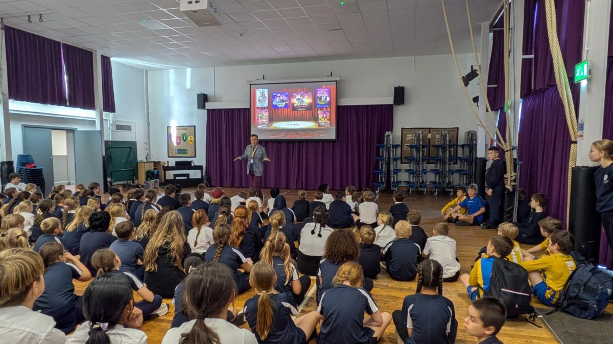 Poole: CBeebies star Chris Jarvis visited Manorside Academy